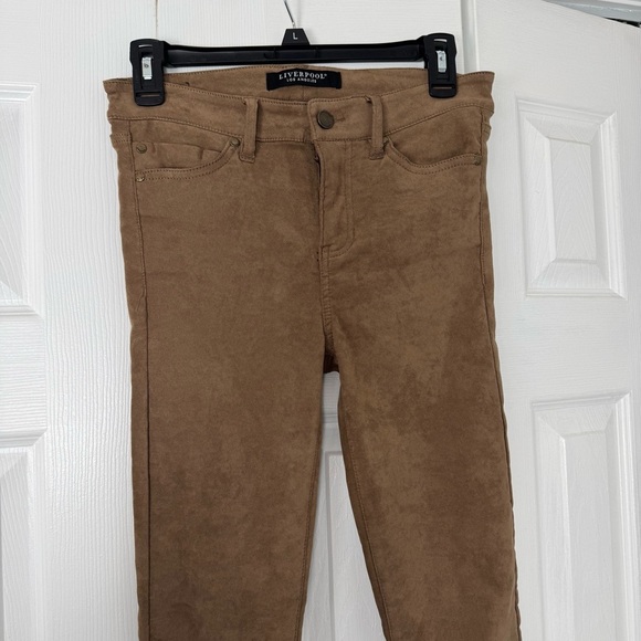 Liverpool Brown Women's Suede Pants - Picture 2 of 9